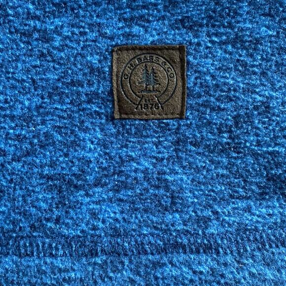 Men's GH Bass & Co Blue Fleece Quarter Zip - Picture 4 of 5